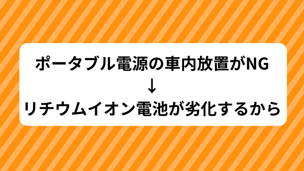 ポータブル電源　車内放置　リチウムイオン電池